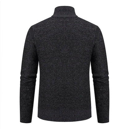 Autumn Winter Sweater Men's Loose Cardigan New Cold High Neck Jumpers Patchworked Windbreaker Casual Jackets