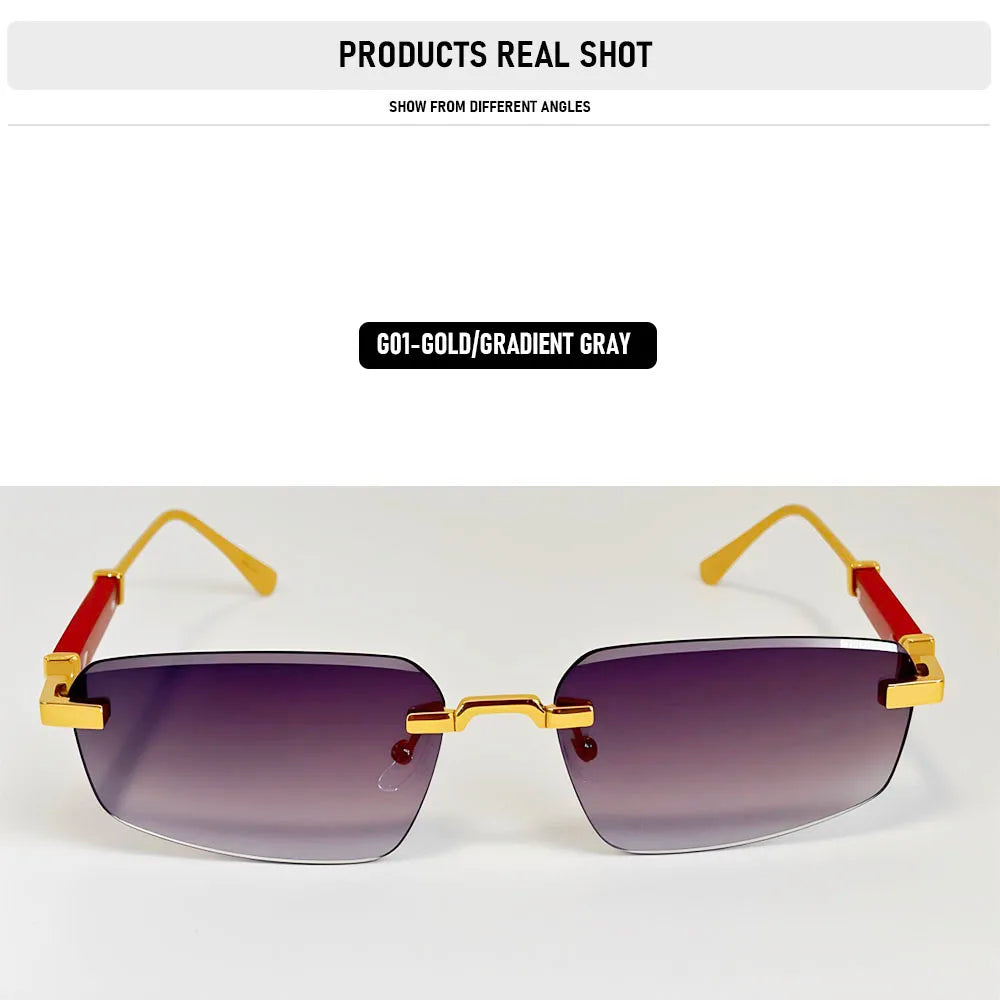 Rimless Sunglasses Women 2026 UV400 Protection Fashion Glasses Vintage Sunscreen Shades Lentes De Sol Mujer Lunette Soleil Femme