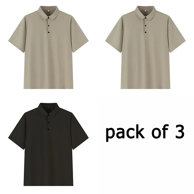 Polo Shirt Men Plus Size 4XL 5XL 6XL 7XL Short Sleeve Knitted Polo Shirts Loose Polos Oversized Tops Big Size Men Clothing T シャツ