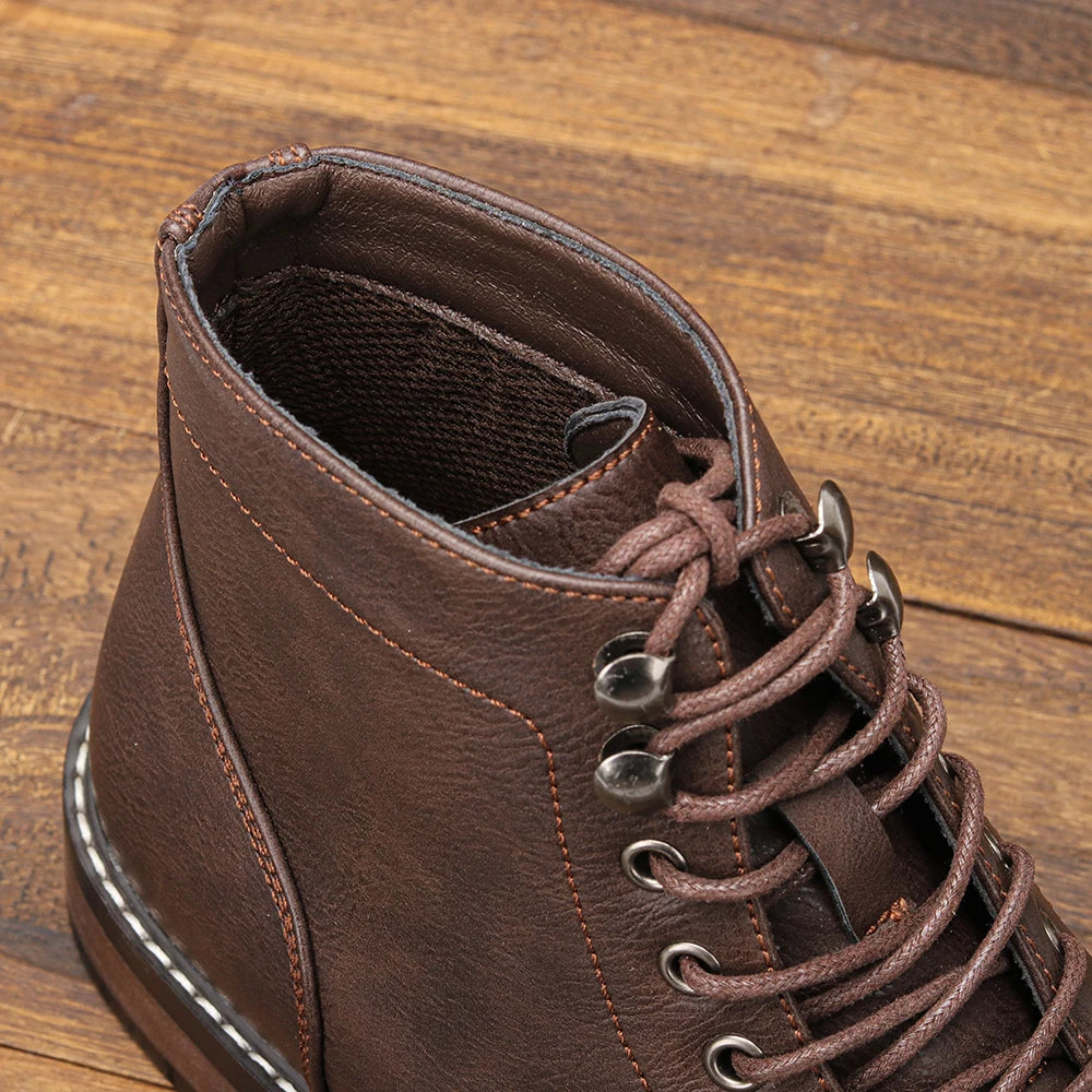 Classical Men Boots 2025 Fashion Comfortable Spring Leather Ankle Boots