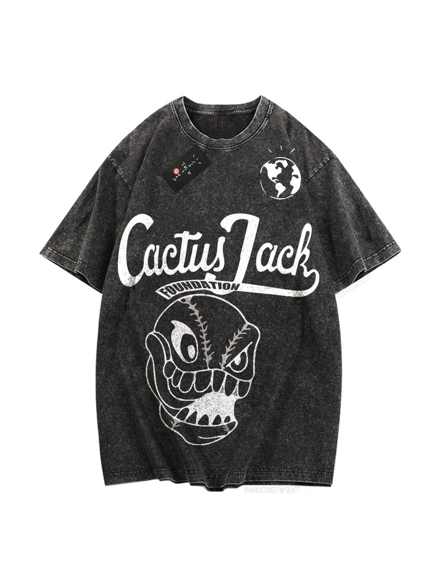 100% Cotton Oversized T Shirt For Men Women HipHop Washed T Shirts cactus jack Short Sleeve Gift Tops look mom i can fly K39