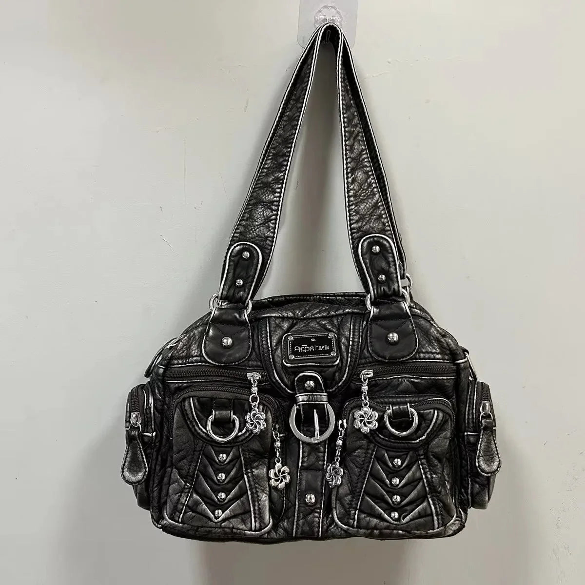 Women Handbags Fashion Satchel Top-handle Handbag PU Shoulder Bag 10.6"x8.3" Dumpling Pack Multi-pockets Shoulder Bags