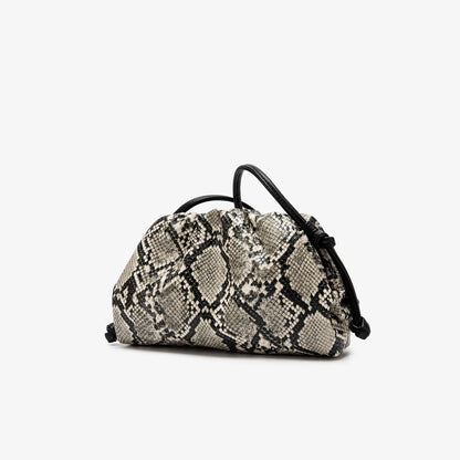 2026 Ruched Serpentine Dumpling Bags Women Pouch Handbag Cloud Clutch Snake Pattern Shoulder Crossbody Bag Luxury Designer Bag