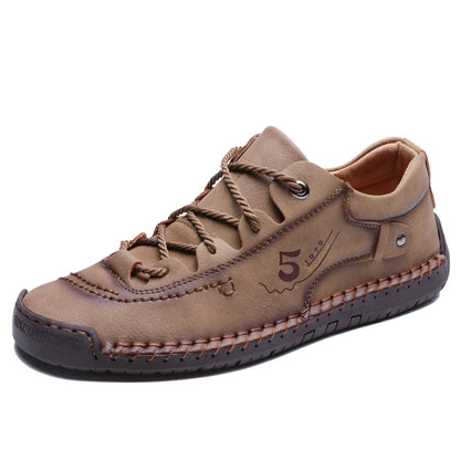 New Large-Sized 100% Cowhide Men's Boots Fashionable Casual Thick-Soled Breathable Men's Leather Shoes Outdoor Sports Chelsea