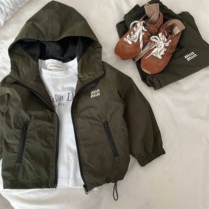 Children Clothes Spring Autumn Kids Set Outfits Boys Hooded Zipper Top Two-piece Set Casual Pants Jacket Tracksuit for Boy 3-11Y