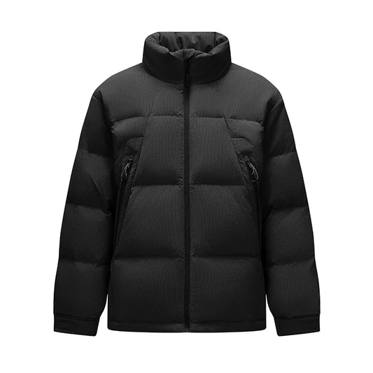 Down Jacket Men Textured Loose Stand Collar Puffer Versatile 2025 Winter Man Clothes Warm Outerwear