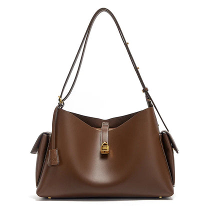 Women's Handbag 2026 Spring/Summer New Coffee Motorcycle Bag Large Capacity Women's Fashion Tote Bag