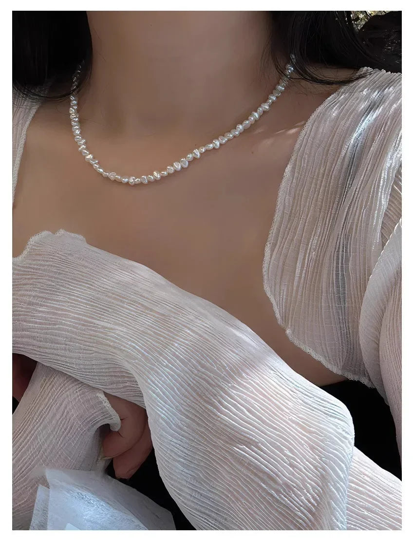4-5mm Baroque Freshwater Pearl Necklaces 38cm 45cm 50cm 925sterling Silver Necklaces Jewelry Gift 2026 New Arrivals