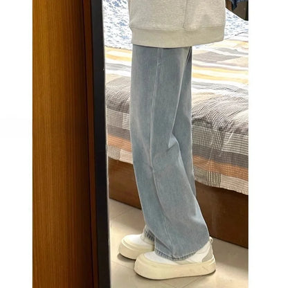 Retro High Waist Straight Leg Jeans Women's Slimming Versatile American Sle Floor Length Wide Leg Pants Spring 2026