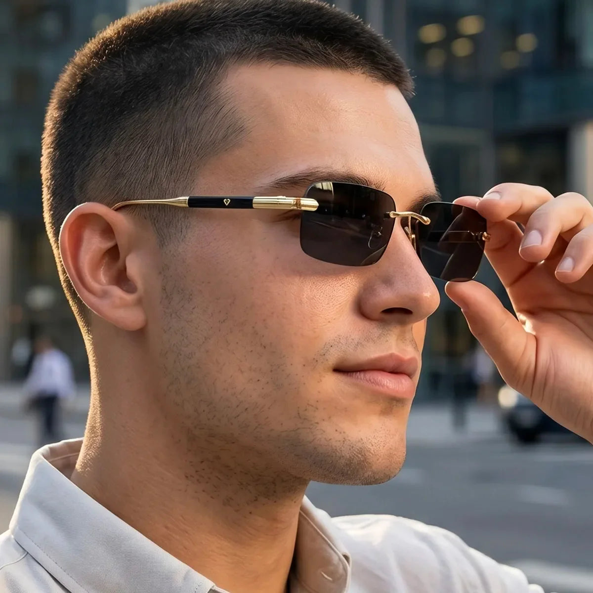 Square Sunglass Men Luxury Rimless Sunglasses Women Vintage Vacation Fashion Glasses Lunette Soleil Femme Gafas De Sol Hombre