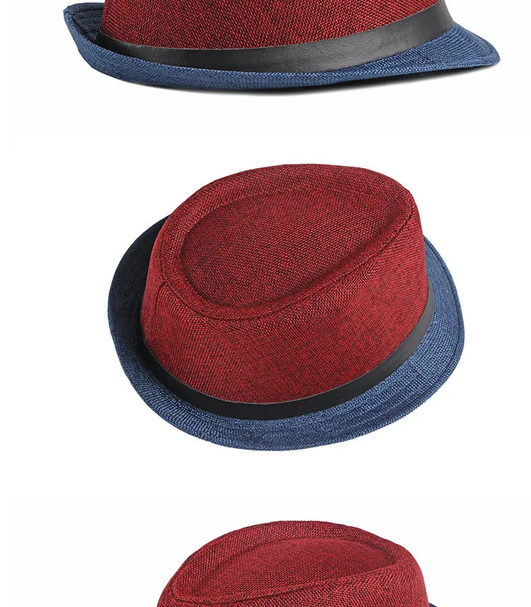 Spring and Summer Patchwork Men's Jazz Hat  Unisex Fashionable Fedoras Hat for Women