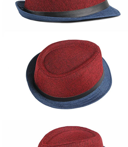 Spring and Summer Patchwork Men's Jazz Hat  Unisex Fashionable Fedoras Hat for Women