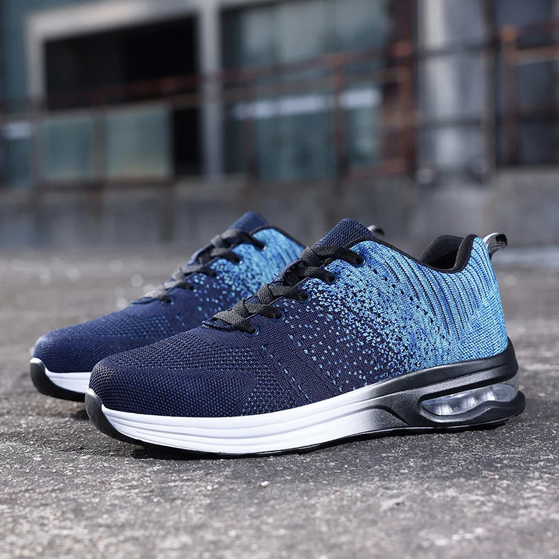Lightweight Safety Shoes Women Men Air Cushion Work Sneakers Steel Toe Shoes Construction Safety Boots Anti-smash Work Shoes