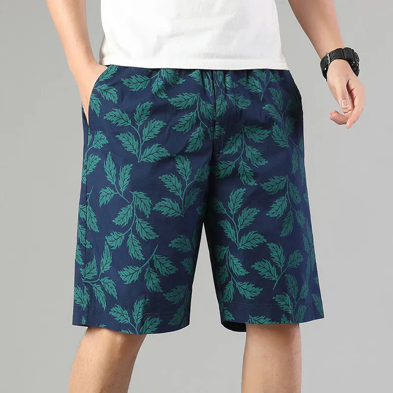 Men's Printed Casual Shorts Summer Light Weight Shorts Outdoor Sports Cool Breathable Beach Relaxed Fit Cotton Cargo Shorts