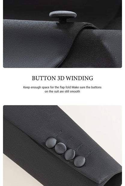 Men's Suit Black Collar Formal Dress Wedding Three-Piece Suit Orthodox Suit Vest Pants