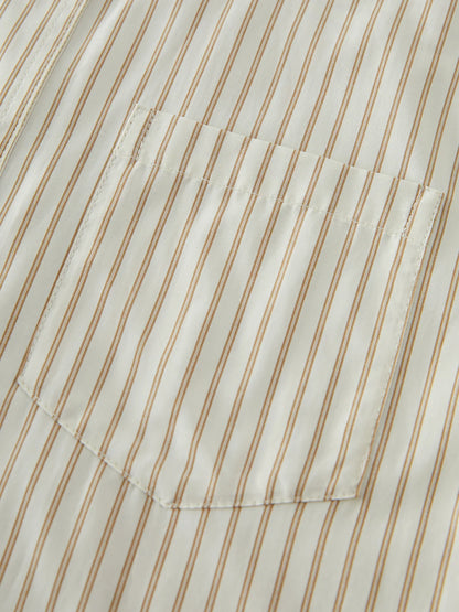Office Lady French Bow Tie Striped Shirt for Women Spring Loose Fit Shirt College Casual Women Top for Women 25FS11060