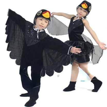 Kids Adults  Animal Bird Oriole Parrot Swallow Eagle Woodpecker Cosplay  Fancy Dress Jumpsuit Costume Gifts Set Halloween