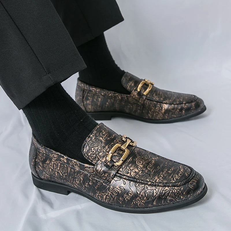 Leather Shoes Men's Business Shoes Luxury Brand Loafers Dress Moccasins Breathable Slip on Black Driving Shoes Male Formal Shoes