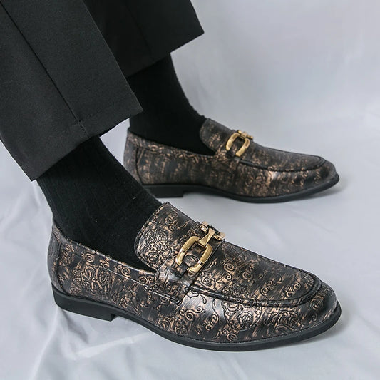 Leather Shoes Men's Business Shoes Luxury Brand Loafers Dress Moccasins Breathable Slip on Black Driving Shoes Male Formal Shoes