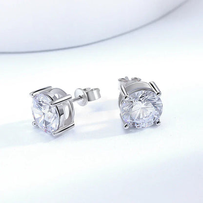 0.5-8CT 3 Colors Moissanite Stud Earrings for Women Men's Party Ear Jewelry Sterling Silver 925 Sparkling Diamond Earring