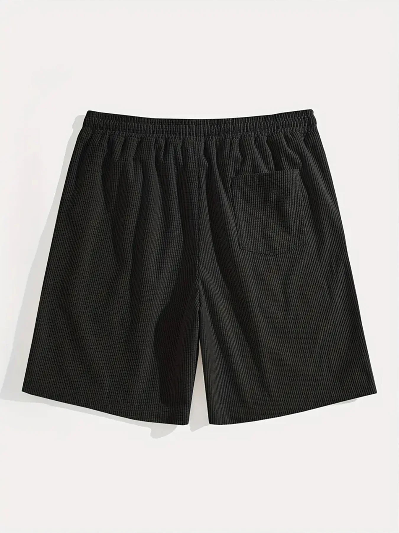 Men's Waffle Texture Shorts Summer Casual Sports Plus Size Loose Fit Knee-Length Shorts Male Oversized Streetwear Beach Pants