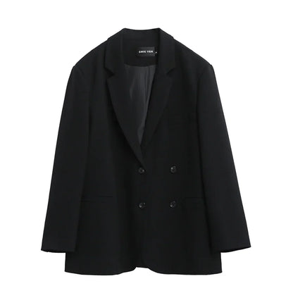 Women's Blazer Korean Casual Solid Long Sleeve Coats All-match Office Lady Elegant Fashion Clothing Spring Autumn 2026
