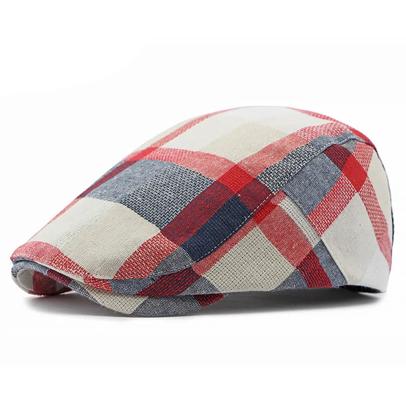 Colorful Plaid Forward-Caps for Men and Women Fashionable Baseball Caps Berets British Newsboy Hats Artist Hats