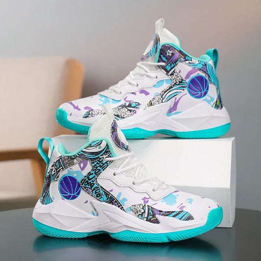 Children's basketball shoes non-slip breathable basketball training shoes with boys and girls basketball shoes sneakers 31-39