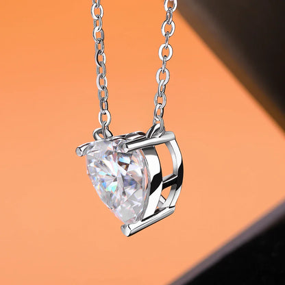 2/4Carat Heart Shape Moissanite Pendant Necklace 925 Sterling Silver D Color VVS1 Diamond Necklaces for Women Wedding Jewelry