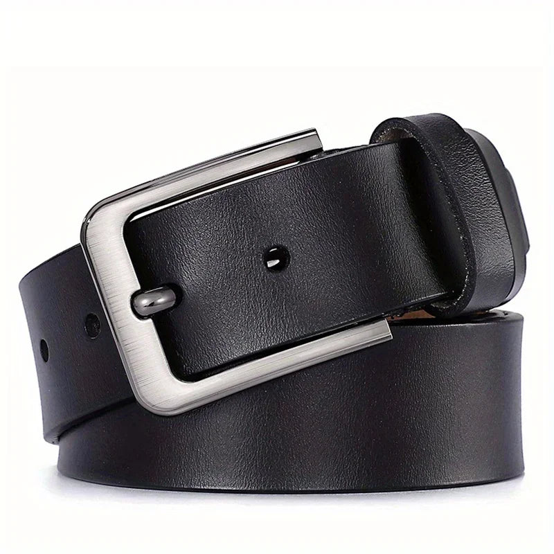 Belt for Men Original Genuine Leather Alloy Metal Pin Buckle Waist Belt Straps Plus Extra Size 105 110 120 130 140 150 160 170cm