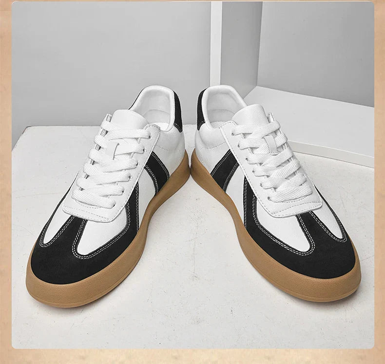 Invisible Height-Increasing Shoes 8cm German Training Shoes for Men, Summer Breathable Casual Sneakers, Genuine Leather Retro Versatile Forrest Gump Shoes 6cm