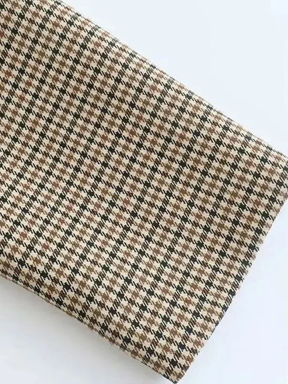 Women Fashion Double Breasted Plaid Blazer Coat Vintage Long Sleeve Flap Pockets Female Outerwear Chic Vestes Femme