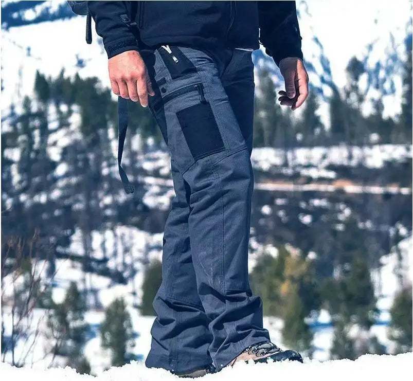 Black Camo Cargo Pants Outdoor Multi-pocket Ripstop Waterproof Trousers Male Autumn Wear-resistant Training Fishing Work Pant