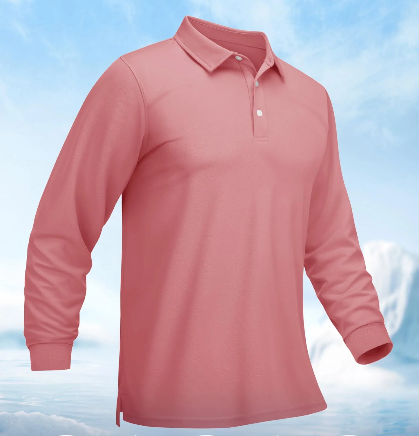 Men Sports Polo Shirts Quick Dry Golf T-shirts Breathable Work Shirts Casual Office Shirts Lightweight Top Long Sleeve