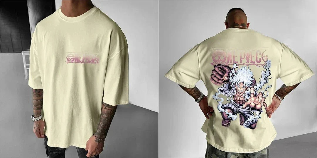ONE PIECE Japanese Anime Men's T-shirt Monkey D. Luffy Summer Cotton Boy Children's Parent-child Clothing Harajuku Short Sleeve