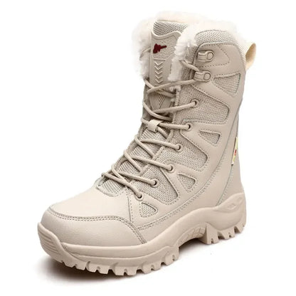 New High Top Men's Shoes Waterproof Winter Boots Warm Plush Snow Boots Men Lace Up Casual Anti-Slip Ankle Footwear 36-46