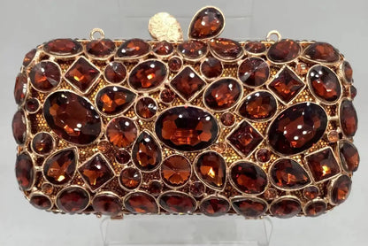 Natural Rhinestone Handmade Clutch Women Wedding Party Cocktail Evening Bag Colorful Diamond Handbag Fashion Yellow Purse