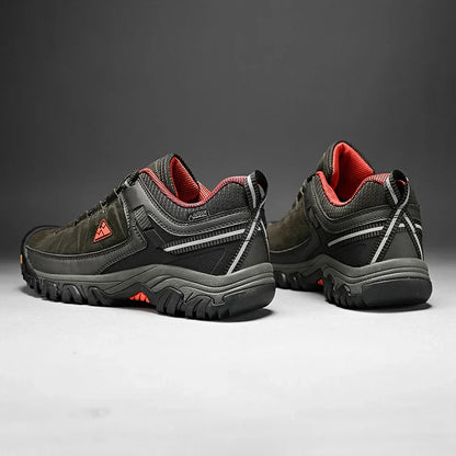 High Quality Men Hiking Shoes Durable Leather Climbing Shoes Outdoor Walking Sneakers Rubber Sole Factory Outlet