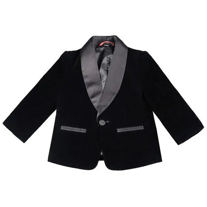 Kids 1 Year Birthday Dress Baby Boys Velvet Blazer Jacket Pants Photograph Suit Children Formal Wedding Performance Evening Wear
