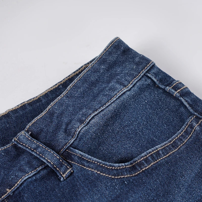 Y2k Low-Waist Slim Skinny Jeans Women's Casual Streetwear Denim Pants Vintage Aesthetic 2000s Trousers All match Outfit