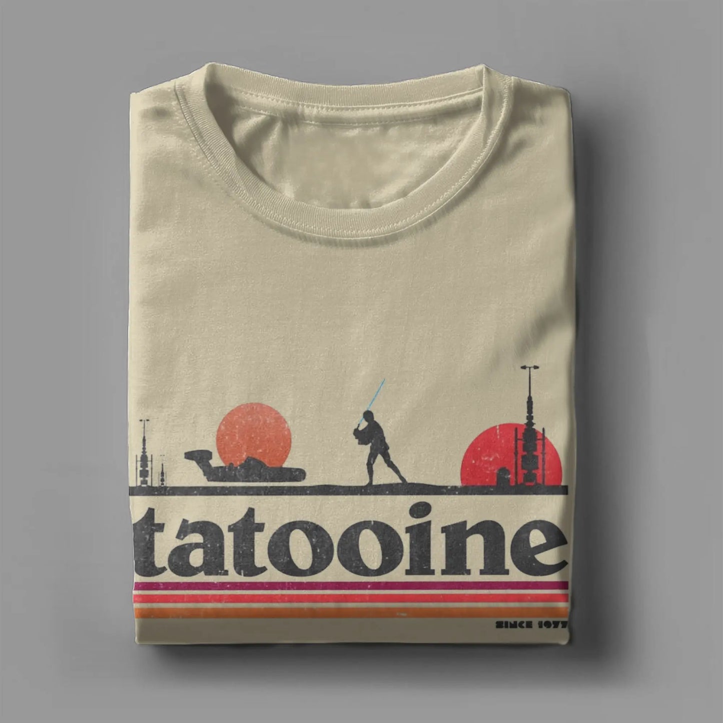 Casual Planet Sky Tatooine T-Shirts for Men Crewneck Cotton T Shirt  Short Sleeve Tee Shirt Classic Clothes