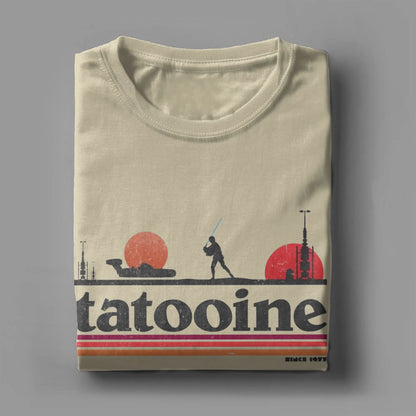 Casual Planet Sky Tatooine T-Shirts for Men Crewneck Cotton T Shirt  Short Sleeve Tee Shirt Classic Clothes
