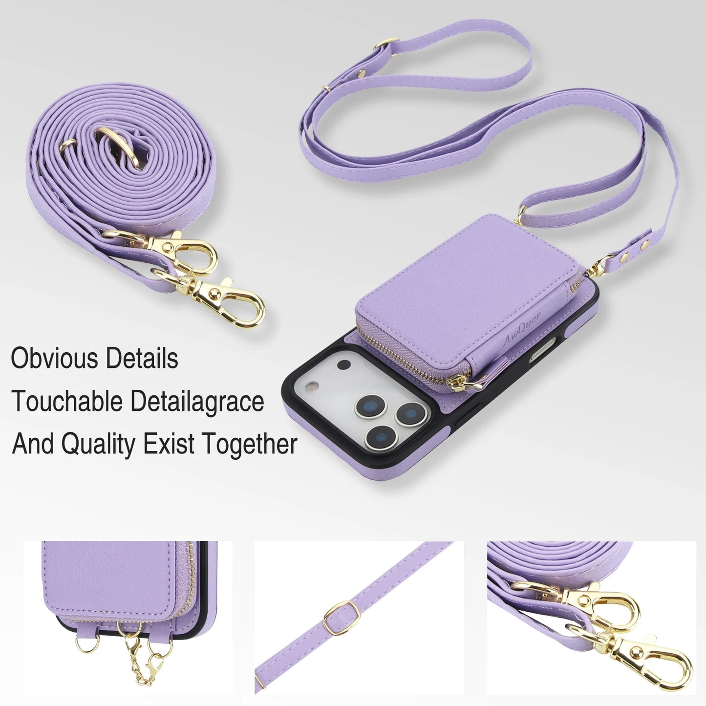 2 in 1 Detachable Crossbody Magnetic Cards Solt Wallet Leather Case For iPhone 17 Pro Max 16 Plus 15 14 13 12 Shockproof Cover