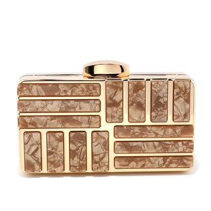 Women Clutch Evening Bags Flap Luxury New Arrival Hollow Out Style Glitter Handbags Metal Chain Party Wedding Bridal Pro