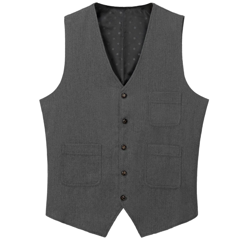 Men Vest Green Herringbone Solid Single Button Waistcoat For Birthday Wedding Business Banquet Work Daily Casual Men Suit Vest