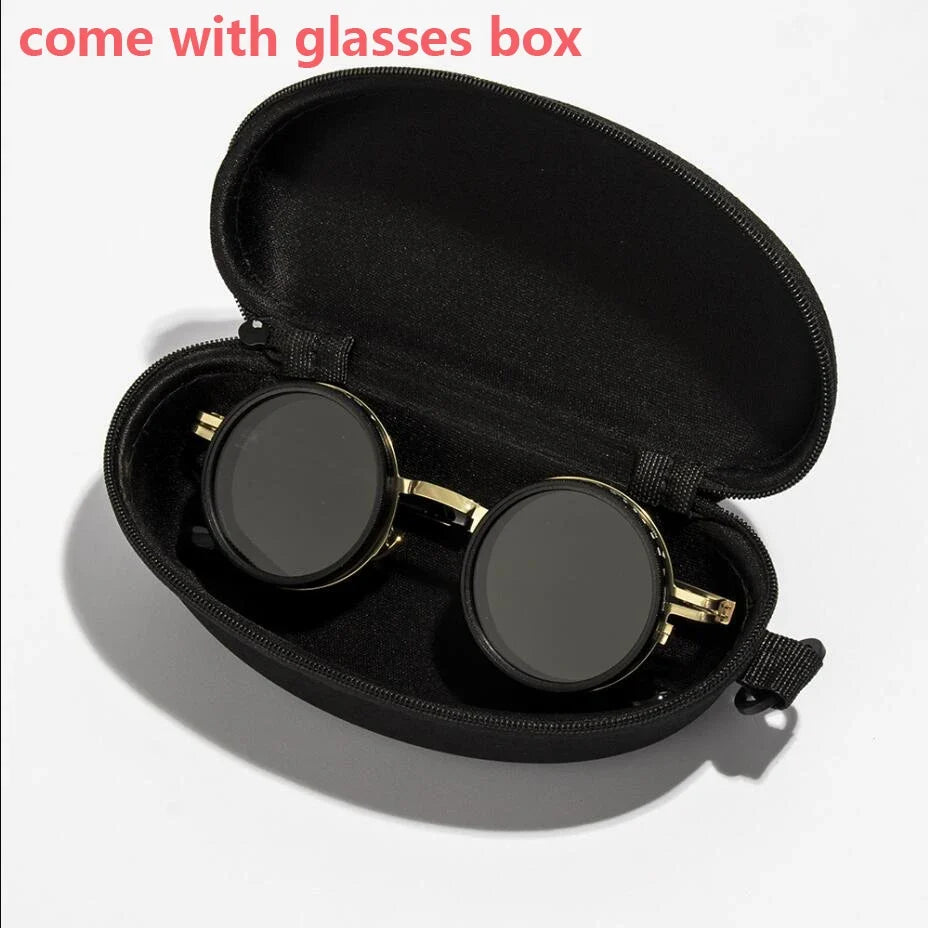Cycling Polarized Round Sunglasses ND9 Adjustable Dimming Sun Glasses Women Retro Punk Style Fishing Eyeglasses Outdoor Shades