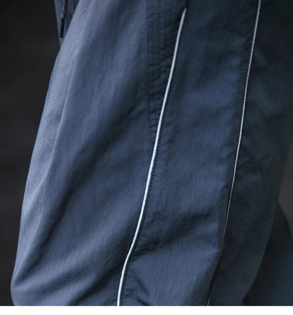Korean Streetwear Waterproof Outdoor Utility Cargo Pants For Men Quick Dry Adjustable Hem Oversized Sport Casual Pants Trendy