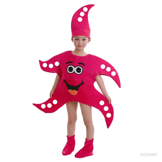 Children's Adorable Marine Animal Costumes Ocean-themed Party Outfits Starfish And Lobster Costumes Stage Performance Attire