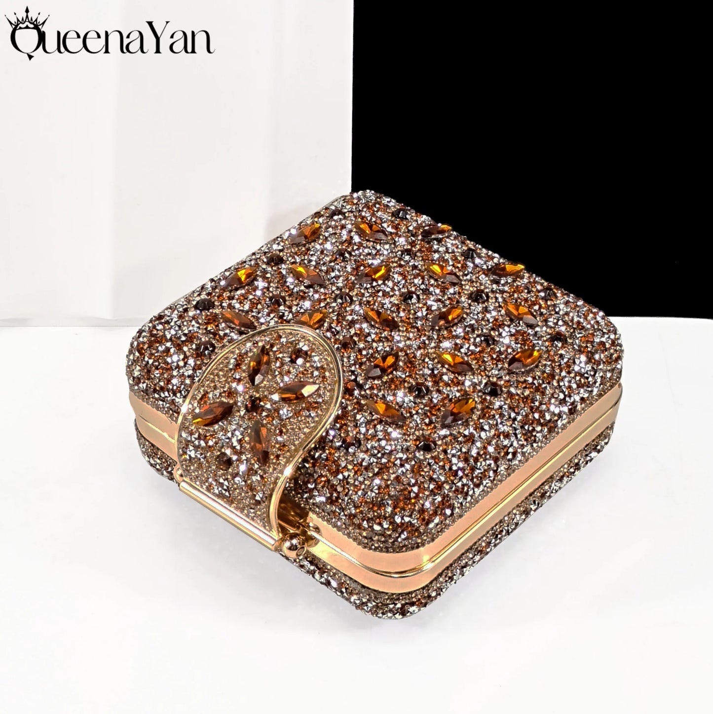 Elegant Full High Quality Diamond Design Olive Color Italian Women's Shoe and Handbag Set for Weddings and Special Occasions