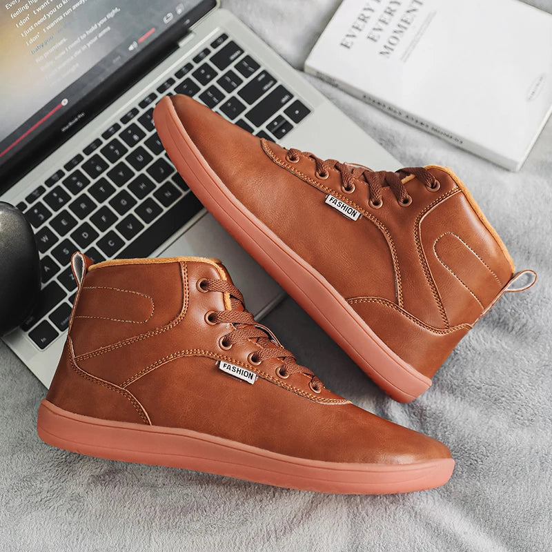 New Winter Booties Outdoor Waterproof Barefoot Boots For Men Ankle Boots Plush Warm Snow Shoes Non-slip Casual Sneakers Big Size